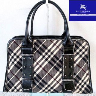 BURBERRY BLUE LABEL - ➁バーバリーブルーレーベル ハンドバッグ 金具 【お年玉セール特価】 ➁バーバリーブルーレーベル ハンドバッグ 金具フォースロゴ チェック ハンドバッグ