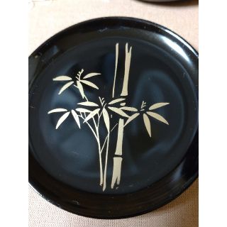 茶托/6点セット/菊蒔絵/幸寿多揃/㐂峰作/共箱付/会津塗/漆塗/コースター