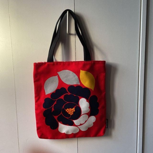 新品同様】マリメッコ marimekko 花柄 ドット柄 ハンド トートバッグ