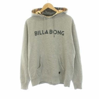 ビラボン(billabong)のビラボン パーカー スウェット 長袖 プルオーバー ロゴ プリント L グレー(パーカー)