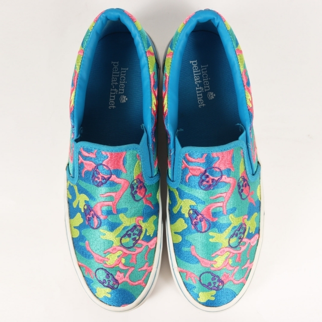 lucien pellat-finet ルシアンペラフィネ カモフラージュ スカル スリッポン スニーカー SLIP-ON SNEAKER マルチカモ 迷彩 US10 28.0cm シューズ 靴 【メンズ】