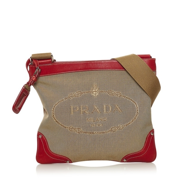 PRADA - プラダ ロゴジャガード 斜め掛け ショルダーバッグ キャンバス レディース PRADA 【1-0075950】の通販 by