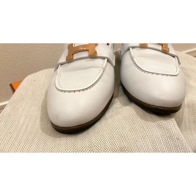 記念日 エルメス モカシンパリ 白×ローズゴールド 36 sushitai.com.mx
