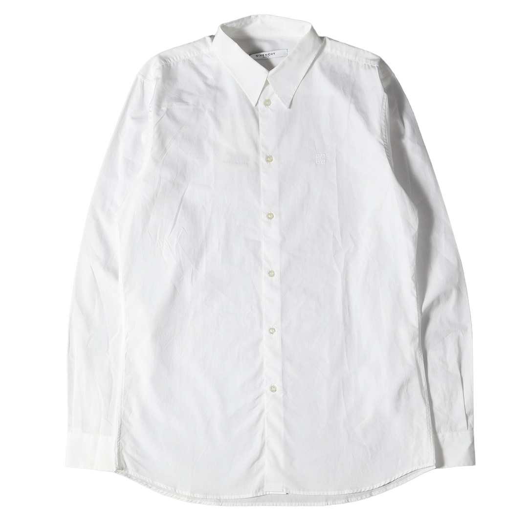 GIVENCHY ジバンシィ シャツ ワンポイント刺繍 コットンシャツ ドレスシャツ CHEST EMBROIDERED SHIRT ホワイト 白 41 トップス 長袖 カジュアルシャツ【メンズ】