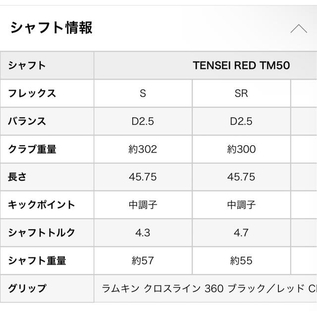 TaylorMade(テーラーメイド)のテーラーメイド テンセイレッド TM50 カーボンシャフト　新品 チケットのスポーツ(ゴルフ)の商品写真