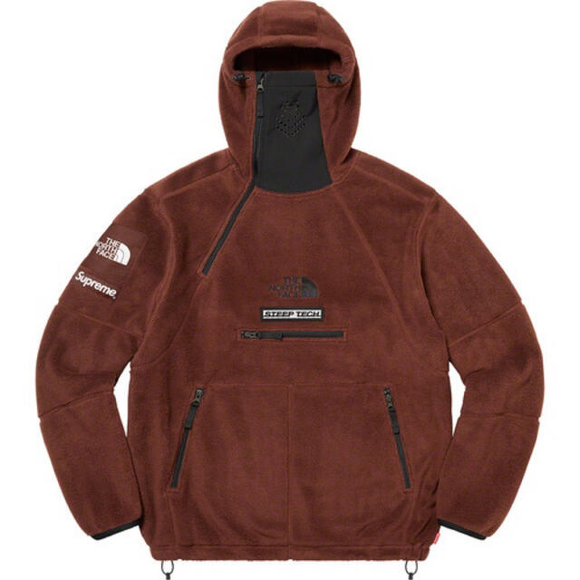 【送料込み】Supreme × TNF コラボフリースパーカー XXL ブラウン