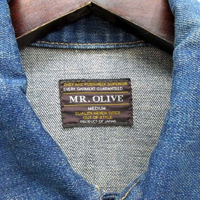Mr.OLIVE(ミスターオリーブ)のミスターオリーブ MR.OLIVE デニム ジャケット Gジャン USED加工 メンズのジャケット/アウター(Gジャン/デニムジャケット)の商品写真