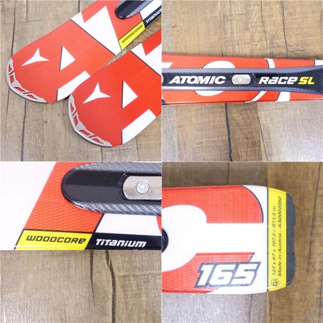アトミック レーシング スキー RACE SL 165 ビンディング NEOX 12 TL スキー板 ゲレンデ アウトドア 重量実測：3510g（ビンディング含む1本)カラー-