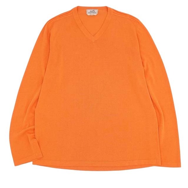 HERMES - エルメス ニット コットン セーター ハイゲージ Hロゴ HERMES - エルメス ニット コットン セーター ハイゲージ Hロゴ