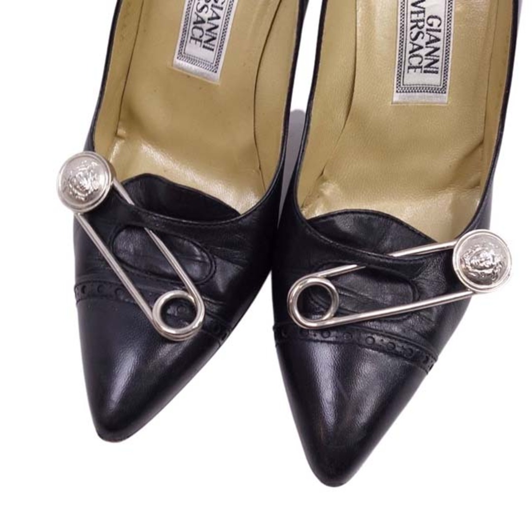 Vintage ジャンニヴェルサーチ パンプス メデューサ レザー シューズ ヒール 靴 レディース 35.5(22.5cm相当) ブラック