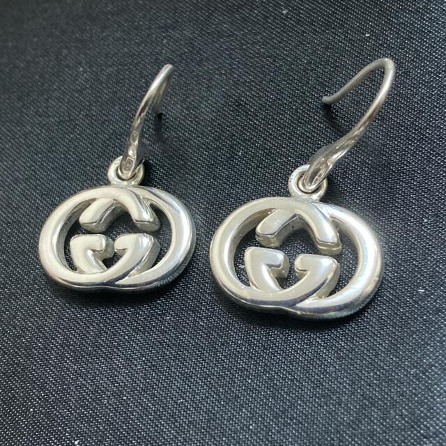 メンズ GUCCI グッチ ピアス インターロッキングG 燻 GG 925 gfw3j