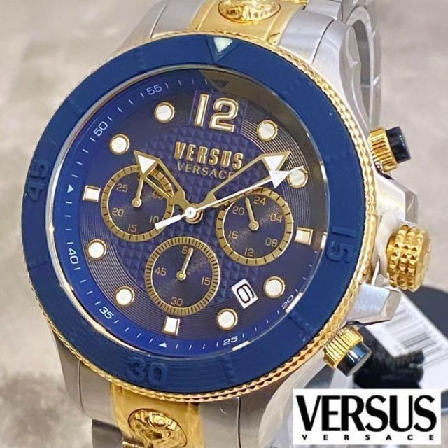 【新品】ヴェルサスヴェルサーチ Versace メンズ腕時計 ゴールド ツートン