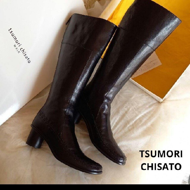 TSUMORI CHISATO(ツモリチサト)のツモリチサトTSUMORI CHISATO ★本革レザー★ロングブーツ★ブラック レディースの靴/シューズ(ブーツ)の商品写真