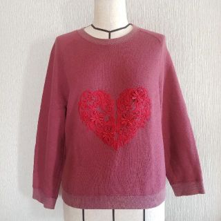 MUVEIL WORK - MUVEIL ミュベール ハート刺繍 プルオーバースウェット トレーナー