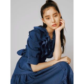 スナイデル(SNIDEL)の新品　スナイデル　FRILL LONG DRESS 新木優子　コラボ　サイズ1(ロングワンピース/マキシワンピース)