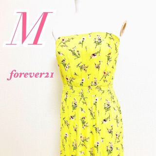 フォーエバートゥエンティーワン(FOREVER 21)のFOREVER21フォーエバー21 ロングワンピース 花柄 チューブトップ(ロングワンピース/マキシワンピース)