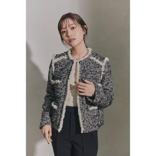 ゆめ様専用　L’or Fringe Tweed Jacket(ノーカラージャケット)