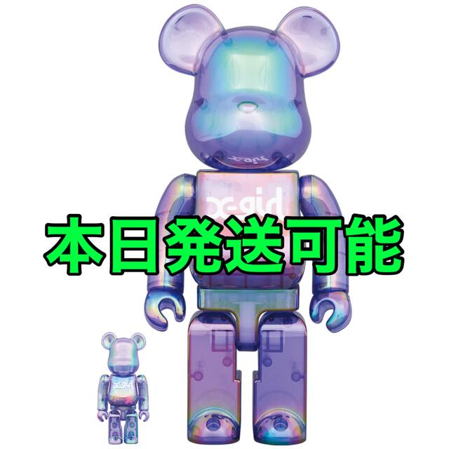 BE@RBRICK X-girl CLEAR PURPLE 100％ 400％ハンドメイド