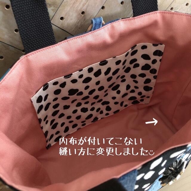 396.SALE!デニムリメイク❤︎ランチトート　ミニトート ハンドメイドのファッション小物(バッグ)の商品写真