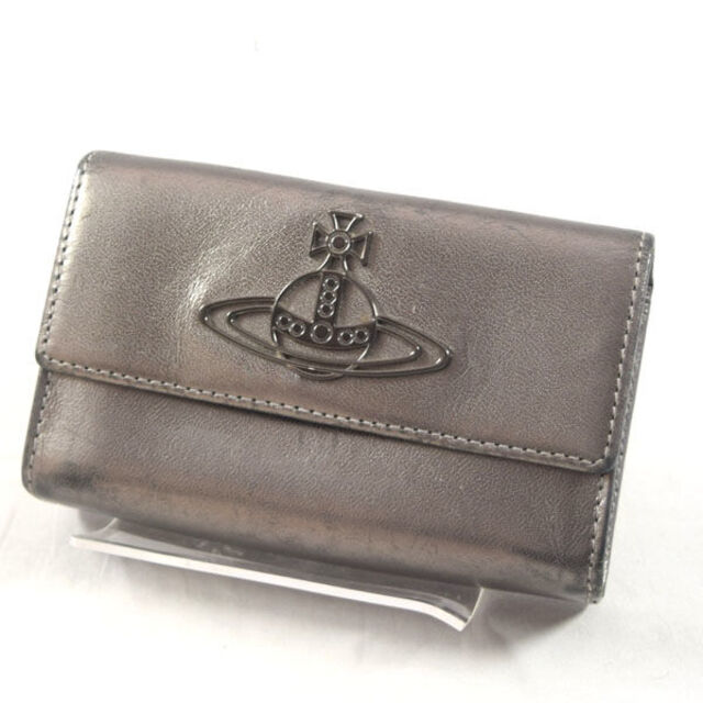 Vivienne Westwood / ヴィヴィアンウエストウッド ■ ORB マルチケース 小物入れ レザー グレー 財布 / サイフ / ウォレット / wallet / コイン ブランド  [0990009699]