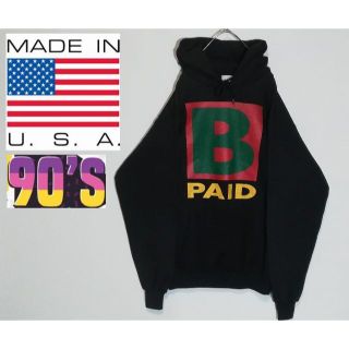 33 90年代 PAID MADE IN USA ロゴ パーカー(パーカー)