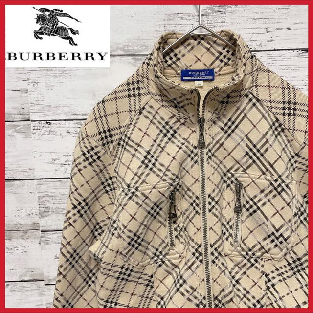 BURBERRY BLUE LABEL(バーバリーブルーレーベル)の【美品】BURBERRY バーバリーブルーレーベル ニットブルゾン ノバチェック レディースのジャケット/アウター(ブルゾン)の商品写真