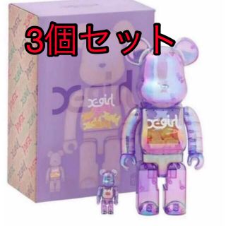 BE@RBRICK X-girl CLEAR PURPLE 100％400％3個(その他)