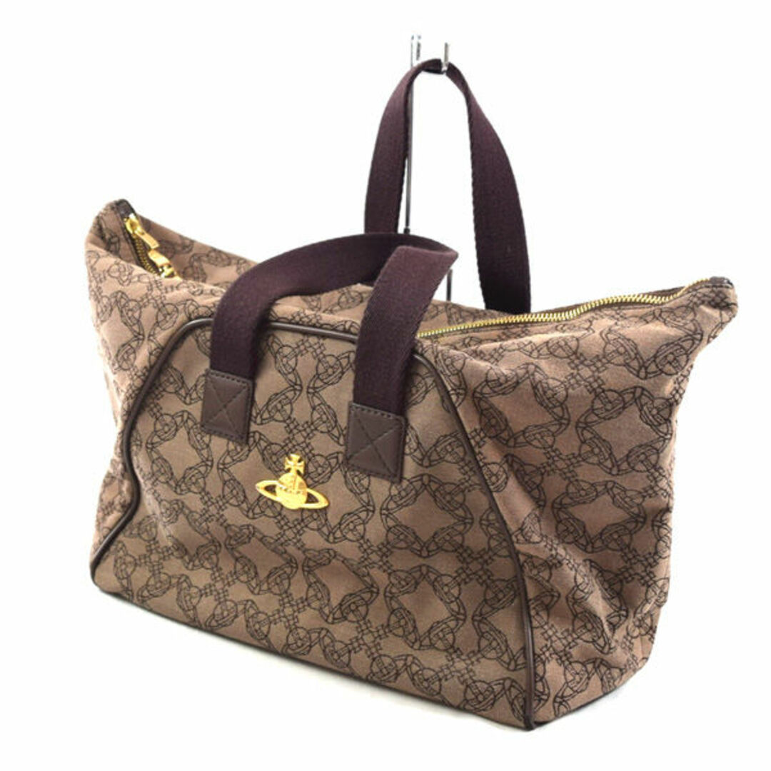 Vivienne Westwood / ヴィヴィアンウエストウッド ■ LOGOMANIA ハンドバッグ キャンバス 茶 バッグ / バック / BAG / 鞄 / カバン VW1  [0990010034]