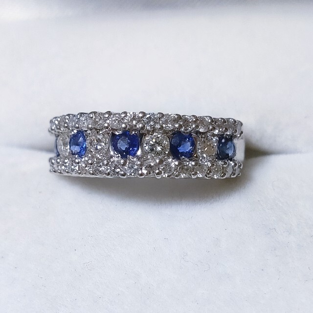 ダイヤモンド×サファイア リング Pt900 0.68ct 5.2g レディースのアクセサリー(リング(指輪))の商品写真