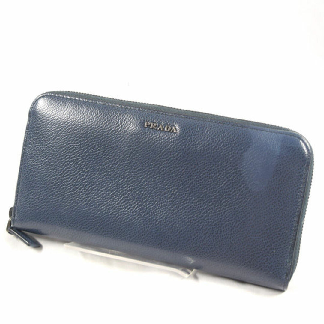 PRADA / プラダ ■ ラウンドファスナー長財布 カーフレザー ネイビー 2ML317 財布 / サイフ / ウォレット / wallet / コイン ブランド  [0990010281]