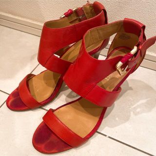 エストネーション(ESTNATION)のnine west サンダル レッド(サンダル)