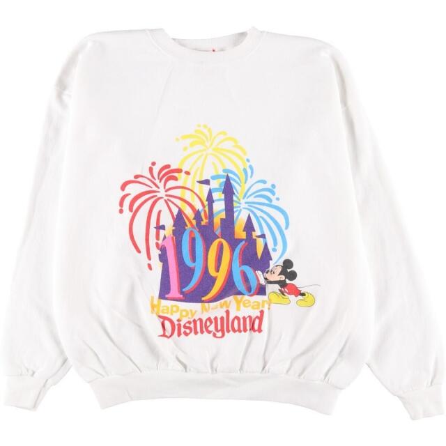 古着 90年代 DISNEY DESIGNS Happy New Year! Disneyland 1996 キャラクタースウェットシャツ