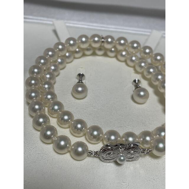 MIKIMOTO(ミキモト)のミキモト　7〜7.5㎜未満パールネックレス　7.7㎜イヤリング　セット　美品 レディースのアクセサリー(ネックレス)の商品写真