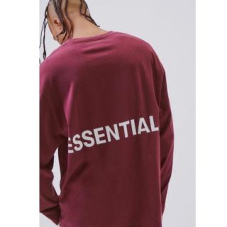 フィアオブゴッド(FEAR OF GOD)のfog essentials ロンT Sサイズ バーガンディ(Tシャツ/カットソー(七分/長袖))