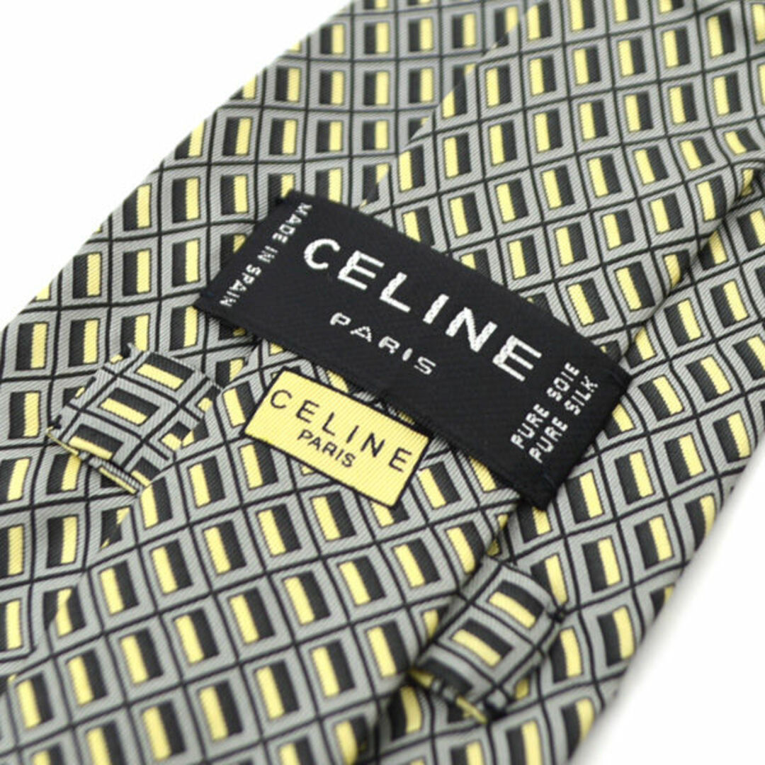 celine(セリーヌ)のCELINE / セリーヌ ■ ネクタイ 格子柄 ベージュ グレー メンズ / MEN / 男性 / ボーイズ / 紳士 ブランド 中古 [0990010458] メンズのファッション小物(ネクタイ)の商品写真