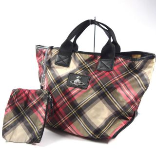 ヴィヴィアンウエストウッド(Vivienne Westwood)のVivienne Westwood / ヴィヴィアンウエストウッド ■ トートバッグ ダービー ナイロン マルチカラー ポーチ付き バッグ / バック / BAG / 鞄 / カバン ブランド 中古 [0990010527](トートバッグ)