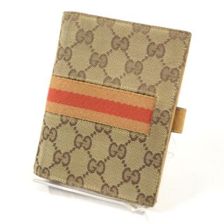 グッチ(Gucci)のGUCCI / グッチ ■ 手帳カバー 6連リング シェリーライン GGキャンバス ベージュ・ブラウン 手帳 / アドレス / 住所録 ブランド 中古 [0990010506](その他)