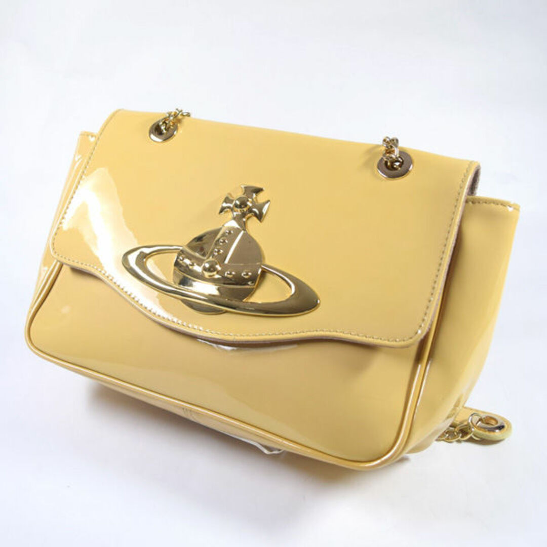 Vivienne Westwood / ヴィヴィアンウエストウッド ■ ORB チェーンショルダーバッグ エナメル イエロー バッグ / バック / BAG / 鞄 / カバン VW1  [0990010638]B詳細