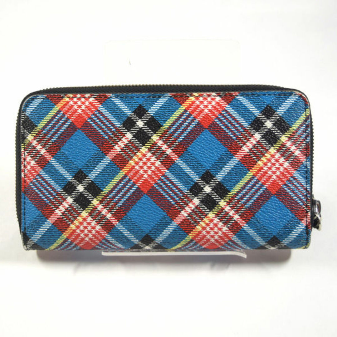 Vivienne Westwood(ヴィヴィアンウエストウッド)のVivienne Westwood Anglomania / ヴィヴィアンウエストウッドアングロマニア ■ SHUKA TARTAN ラウンドファスナー長財布 PVC フラップ開閉部分あり チェック柄 マルチカラー VW1 中古 [0990010647] レディースのファッション小物(財布)の商品写真