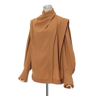 マメ(mame)のビオラ様専用　Wool Georgette Draped Blouse(シャツ/ブラウス(長袖/七分))