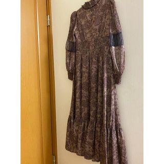 Winter Floral Long-sleeve Dress rosewood