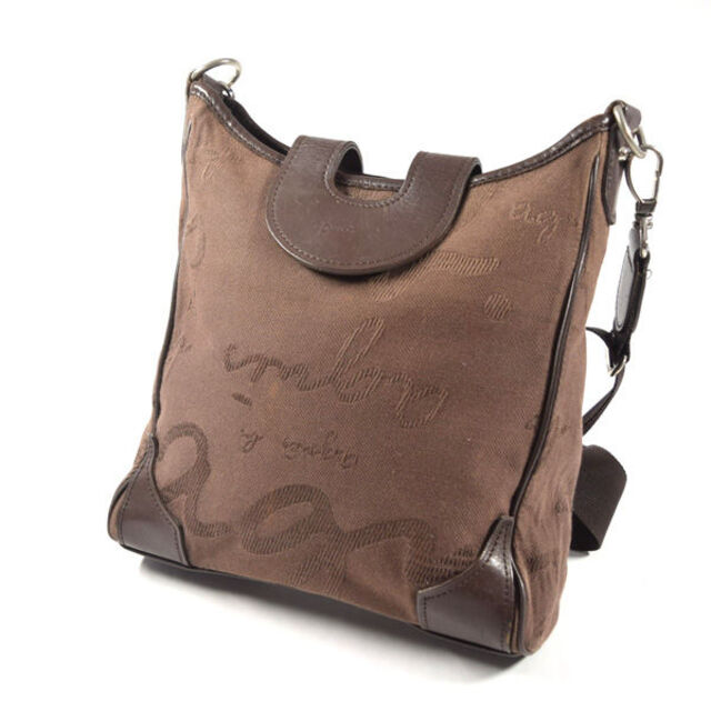 agnes b / アニエスベー ■ ショルダーバッグ キャンバス レザー ブラウン バッグ / バック / BAG / 鞄 / カバン ブランド  中古 [0990010944] | フリマアプリ ラクマ