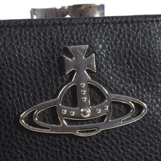 Vivienne Westwood(ヴィヴィアンウエストウッド)のVivienne Westwood / ヴィヴィアンウエストウッド ■ KELLY 口金二つ折りコンパクト財布 レザー 黒 ORB 財布 / サイフ / ウォレット / wallet / コイン VW1 中古 [0990010920] レディースのファッション小物(財布)の商品写真