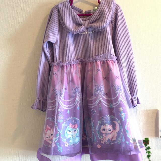 しまむら(シマムラ)のエコネコ ゆめかわワンピース キッズ/ベビー/マタニティのキッズ服女の子用(90cm~)(ワンピース)の商品写真