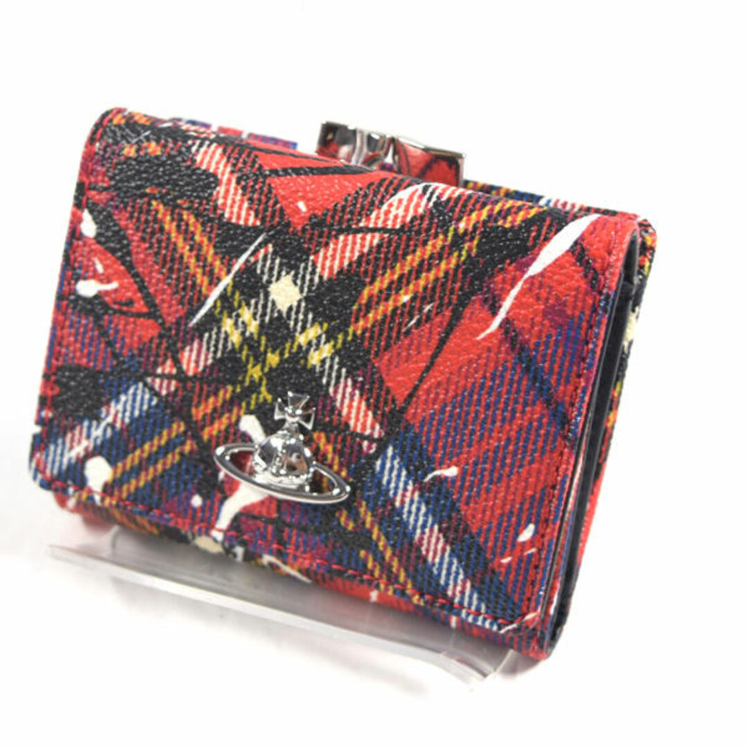 Vivienne Westwood / ヴィヴィアンウエストウッド ■ スプラッシュタータン 二つ折り財布 PVC 財布 / サイフ / ウォレット / wallet / コイン ブランド  [0990009460]