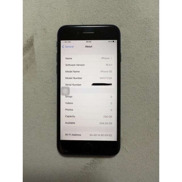 国内正規 iPhone SE 第2世代 (SE2) ブラック 256 GB SIMフリー スマホ
