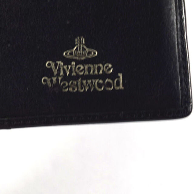 Vivienne Westwood / ヴィヴィアンウエストウッド ■ ORB 二つ折りコンパクト財布 レザー 黒 財布 / サイフ / ウォレット  / wallet / コイン VW1 中古 [0990011071]