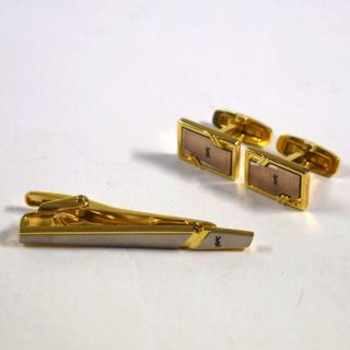 サンローラン(Saint Laurent)のYVES SAINT LAURENT / イヴ・サンローラン ■ タイピン カフス セット ゴールド アクセサリー ブランド 未使用 [0990011058](ネクタイピン)