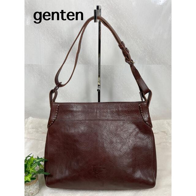 美品 genten ショルダー サコッシュ ロゴ  ゲンテン