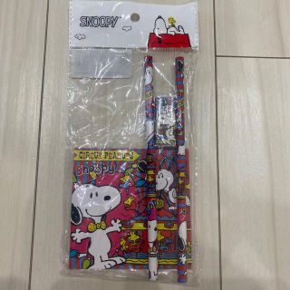 ピーナッツ(PEANUTS)のSNOOPY スヌーピー　PEANUTS ピーナッツ　鉛筆　ノート　消しゴム　赤(ノート/メモ帳/ふせん)